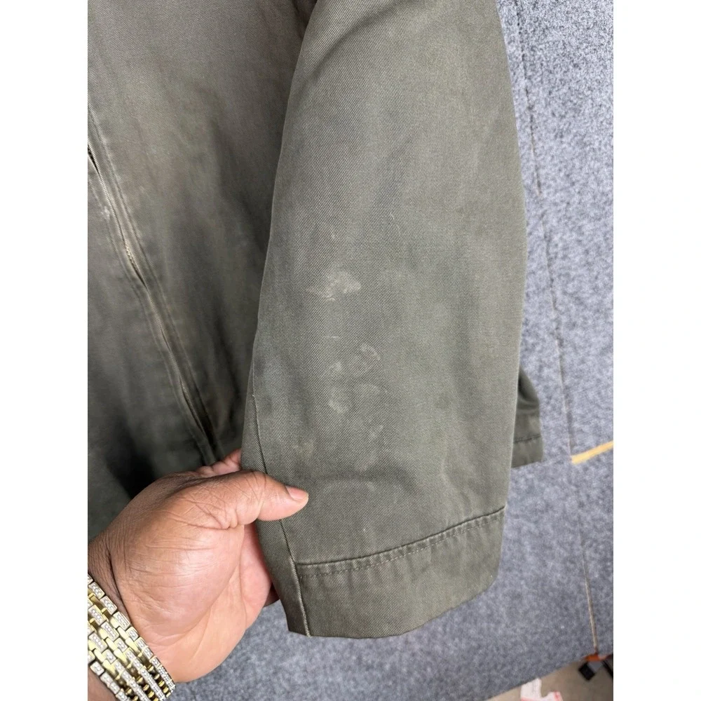 Levi's Canvas Utility Jacket Corduroy Collar Lined Men's XL Green Detroit Style - Picture 10 of 14